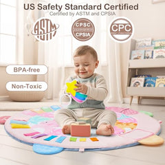 ICOSY Detachable toys squeak to engage baby’s hearing.