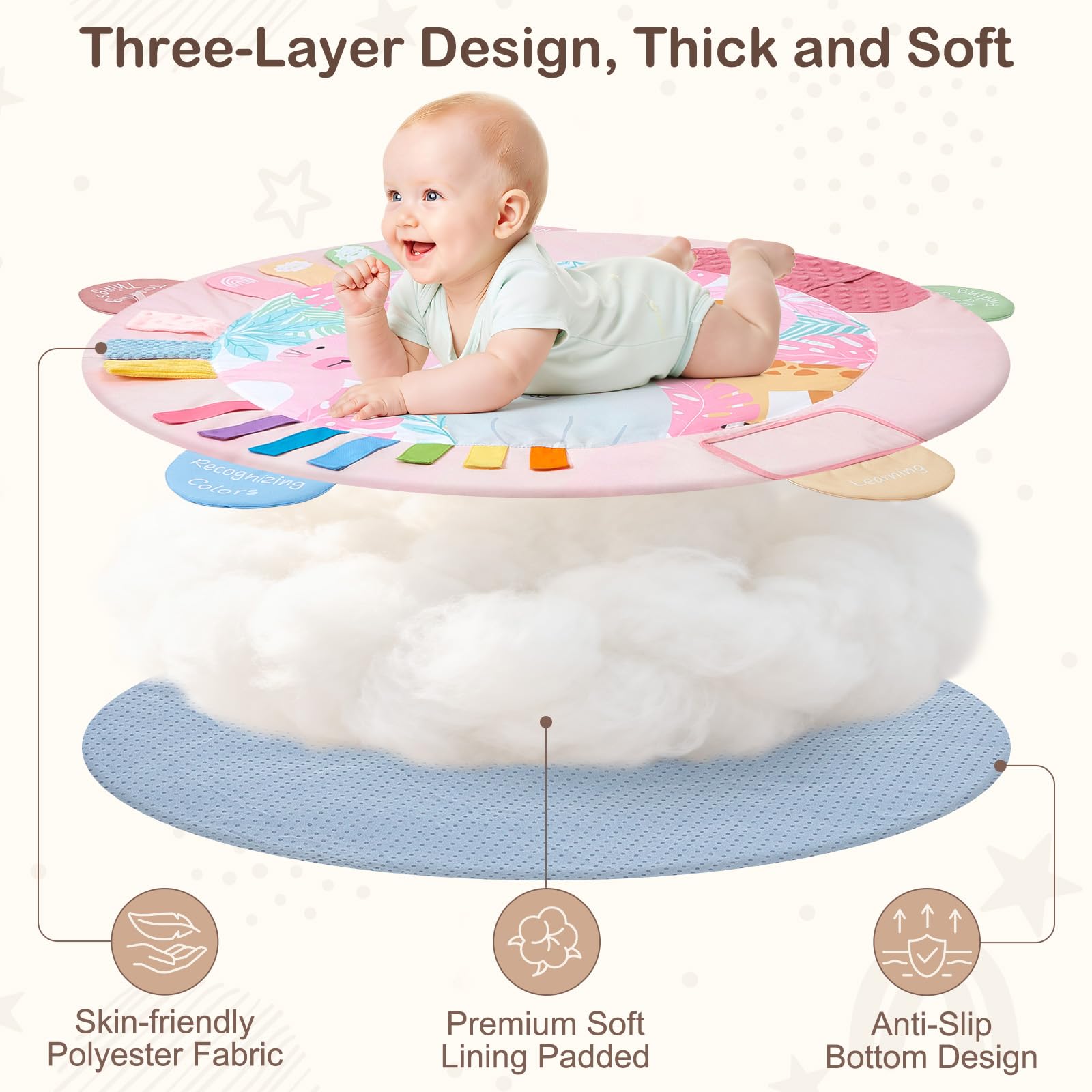ICOSY Soft breathable fabric closeup shows gentle skin-friendly material.