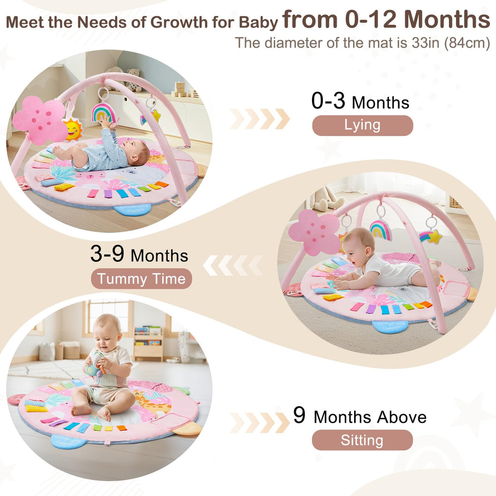 ICOSY Spacious play zone encourages independent exploration during tummy time.