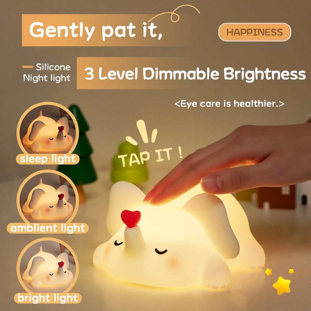 Icotoibabie BPA-free silicone elephant night light safe for kids