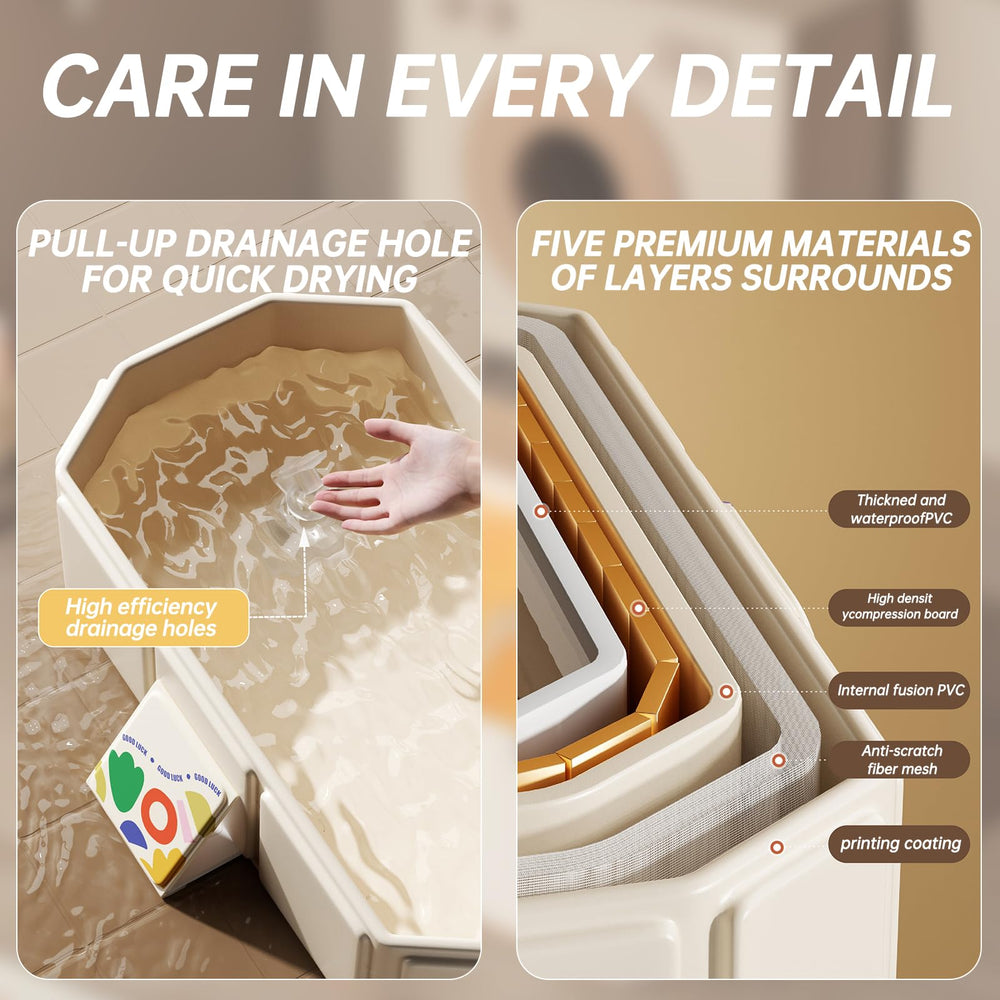 IcyByte baby foldable bathtub heat-resistant durability withstands heat and folding.