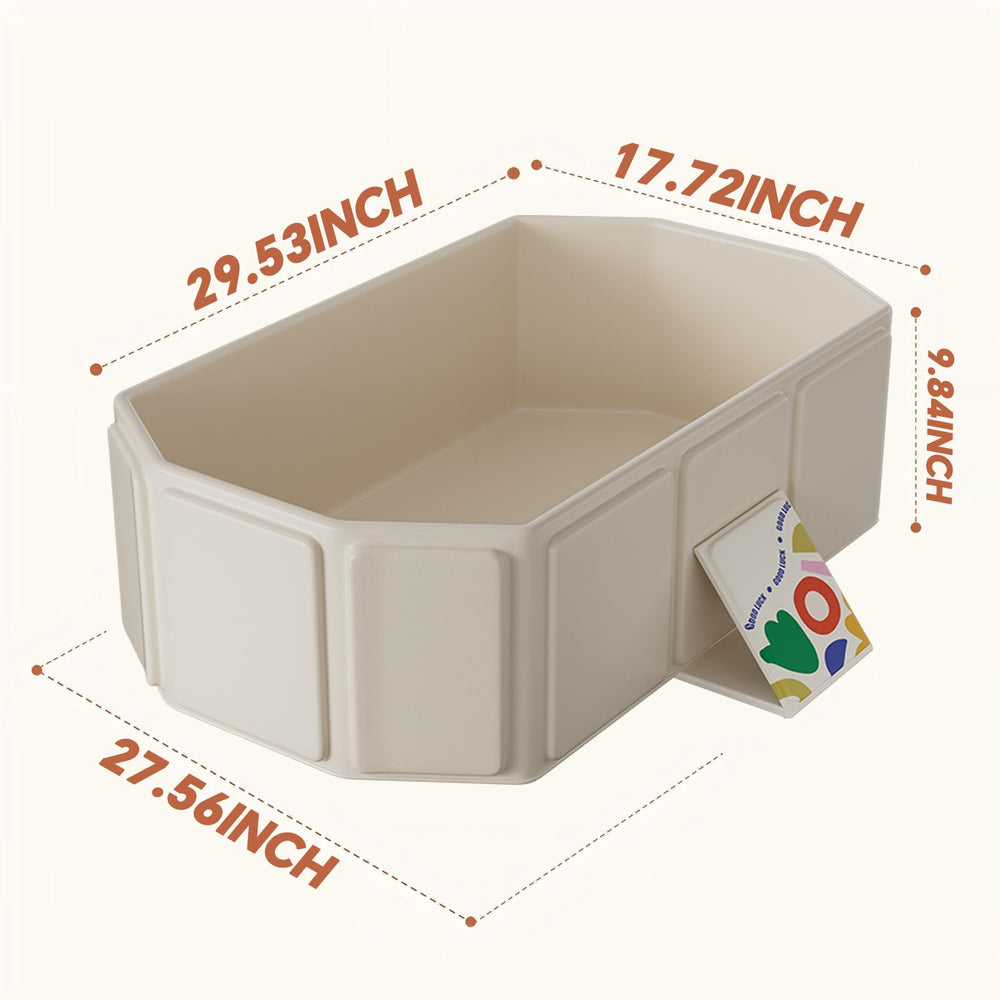 IcyByte baby foldable bathtub in-use with toddler shows roomy interior.