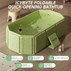 IcyByte graffiti-green bathtub interior showing spacious design for infants to toddlers