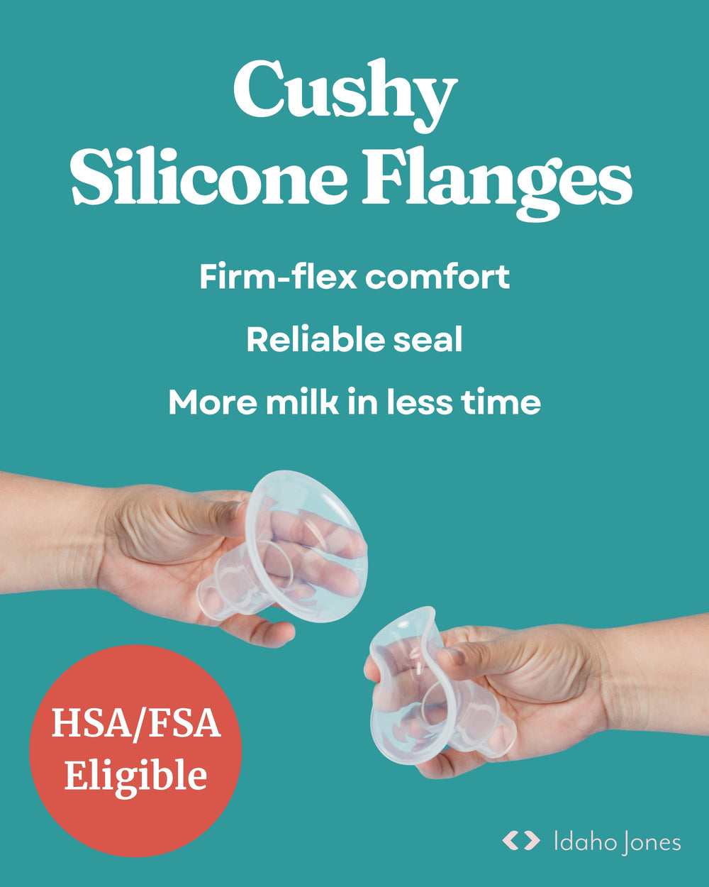 IDAHO JONES clear breast shields — transparent design for precise nipple alignment.