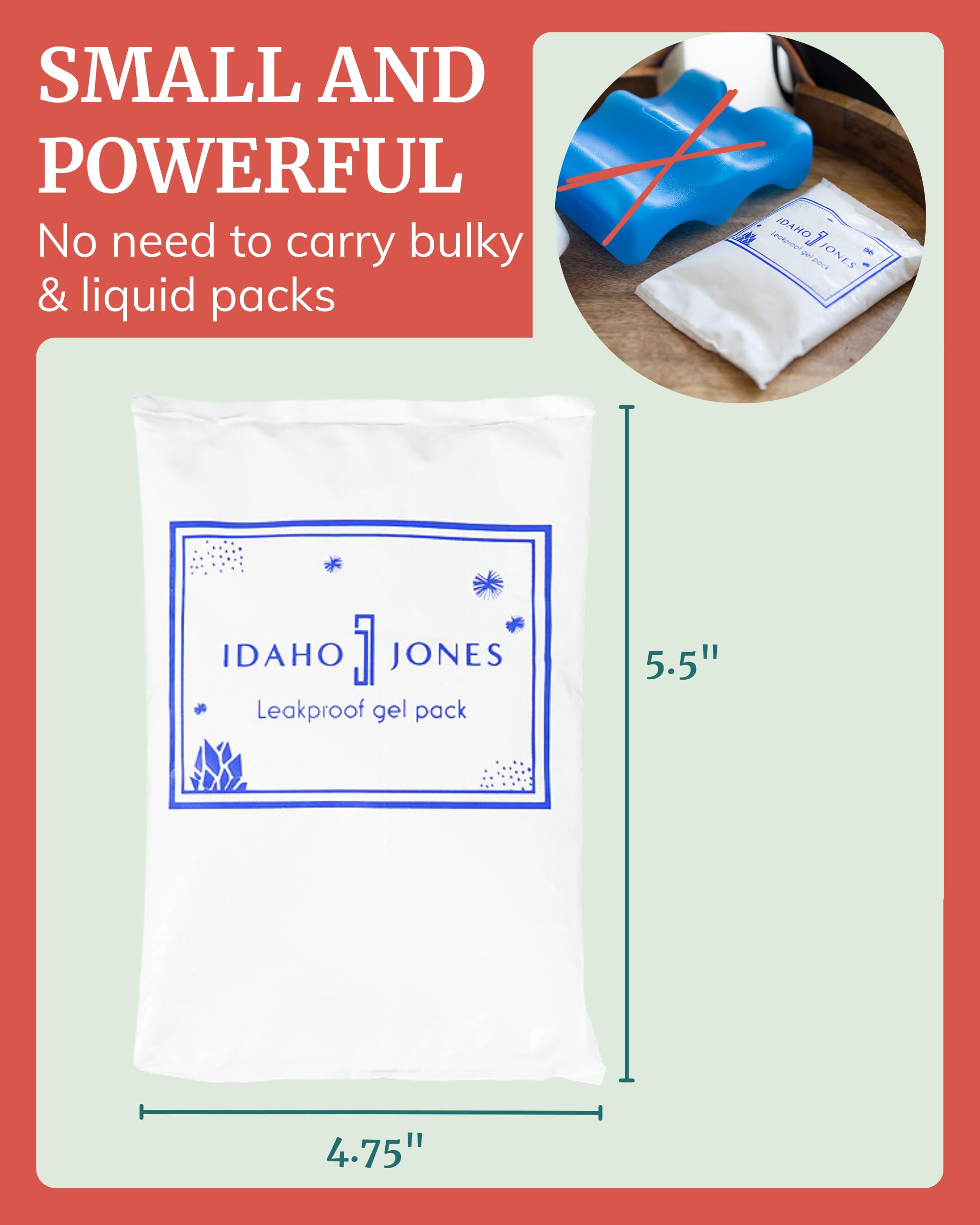 Idaho Jones Ice Pack leak-proof construction supports camping trips.