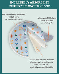 IDAHO JONES nursing pads contoured design provides comfortable shaping under clothing.