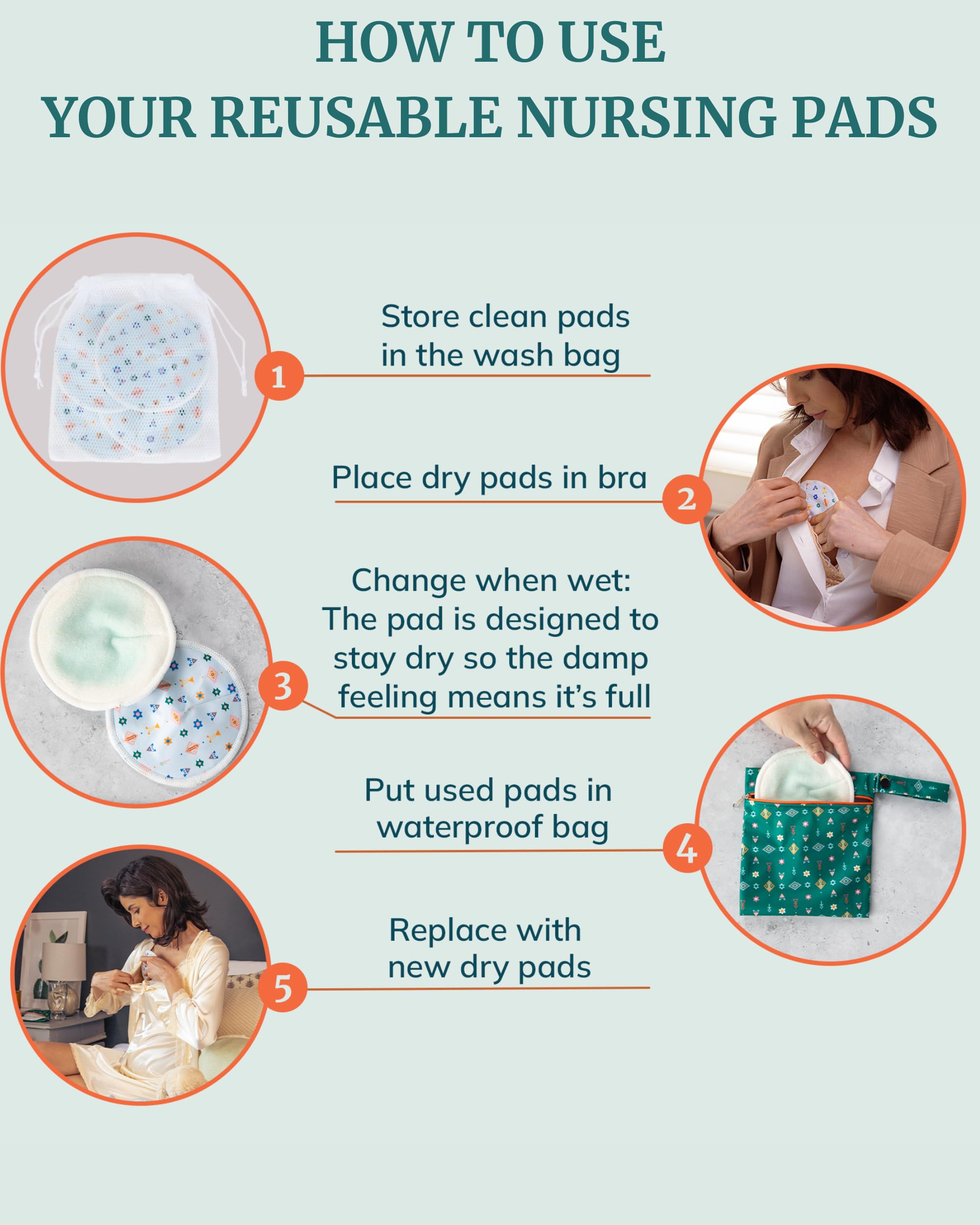 IDAHO JONES nursing pads stay-dry-hero demonstrates all-day protection.
