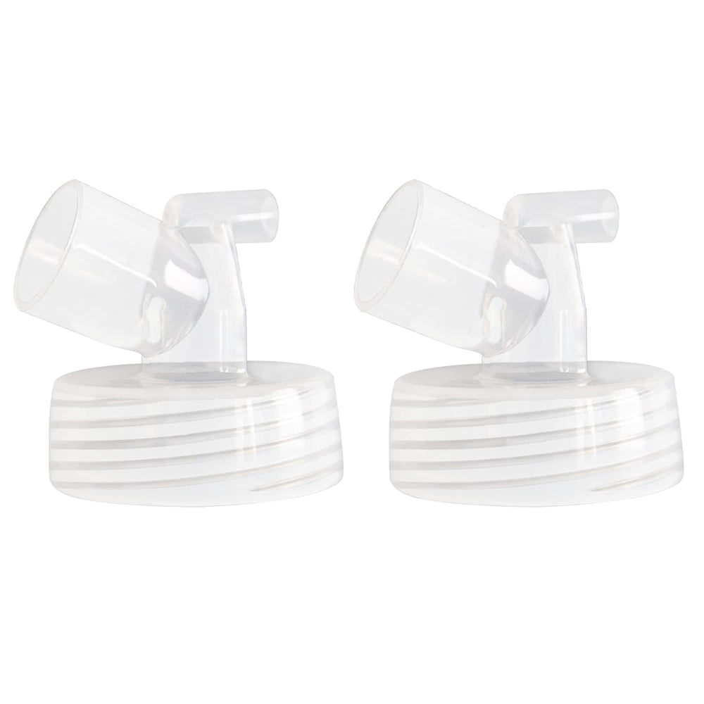 IDAHO JONES wide-mouth base connector 2pc – top view shows versatile pump compatibility.