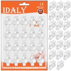IDALY MEGA Pack silicone tips for nasal syringe—soft, BPA-free for gentle baby use.