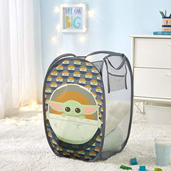 Idea Nuova Mandalorian pop up hamper folds flat for easy storage.