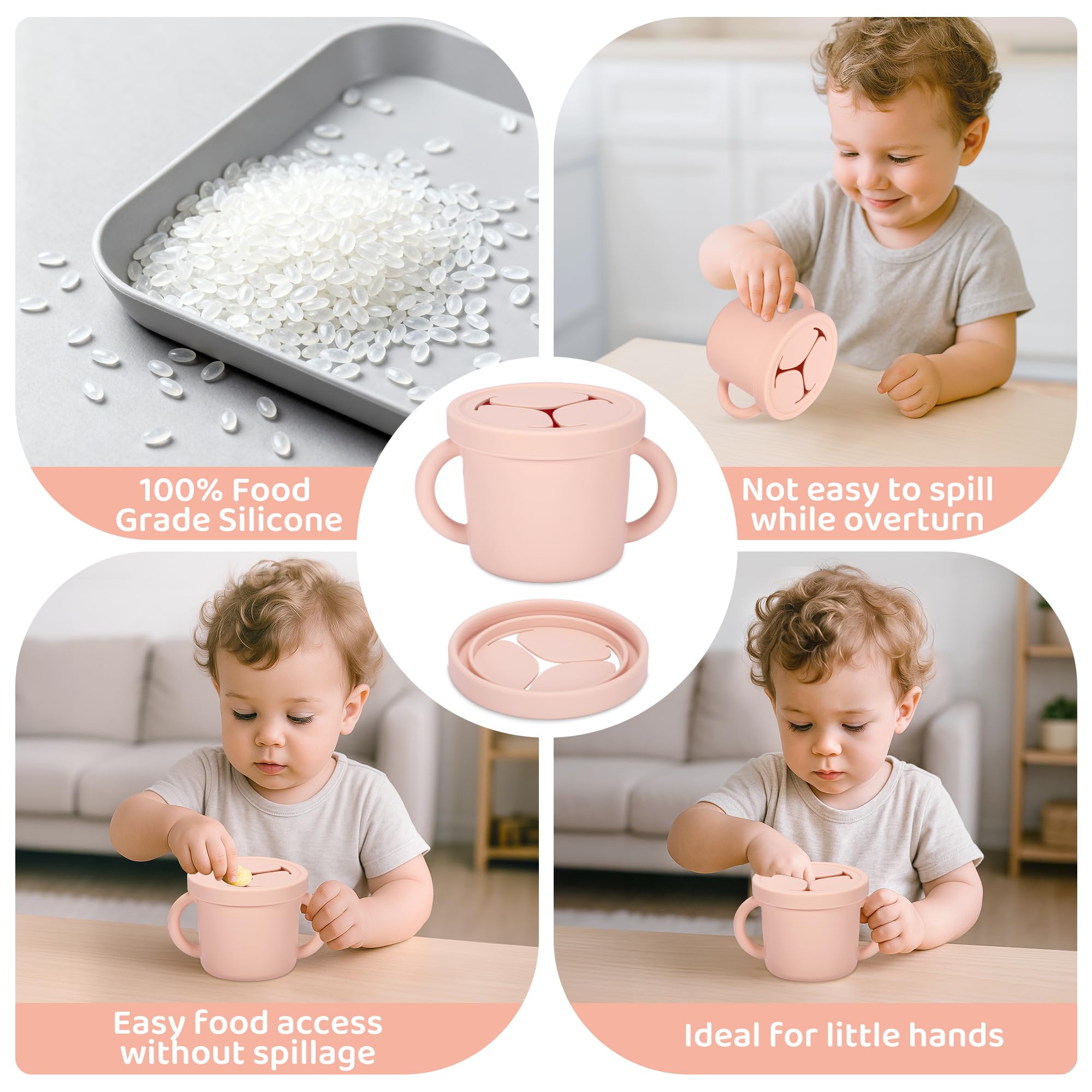 idooss silicone cups support toddler snack time with soft edges for safety.