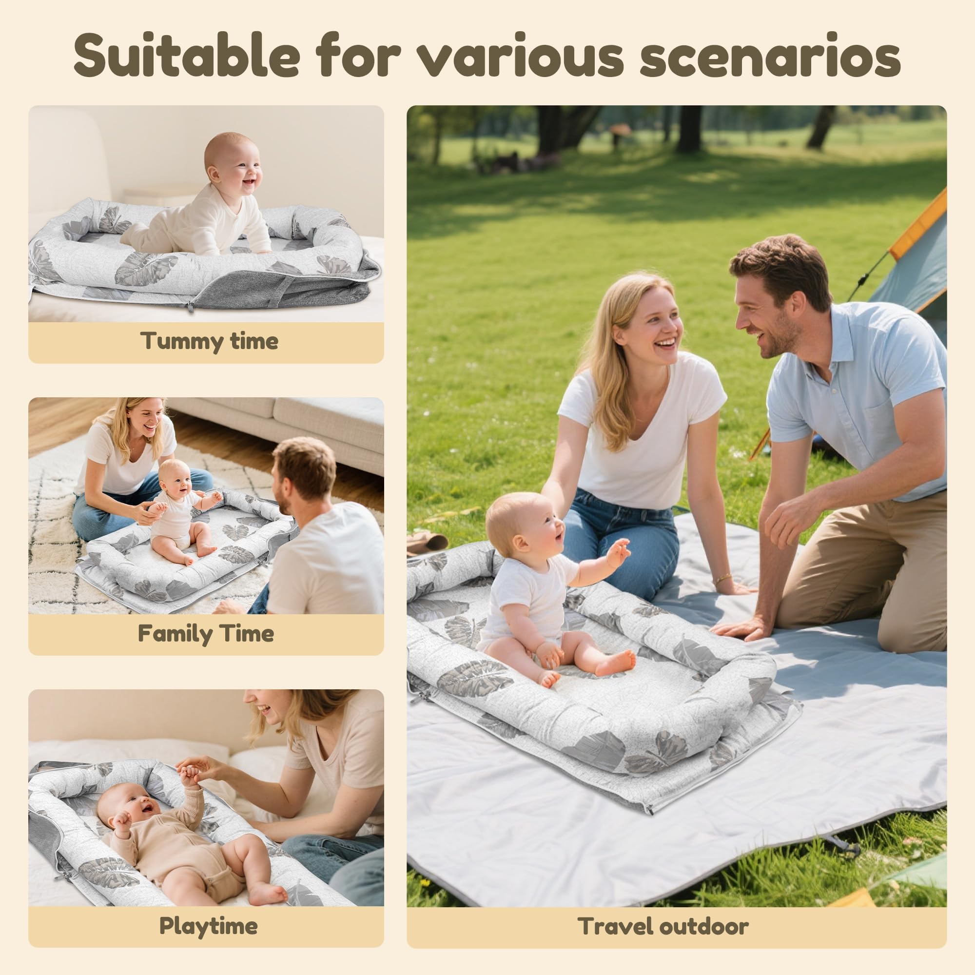 Idudbid Baby Lounger Nest ages 0-24 months support through early growth and rest