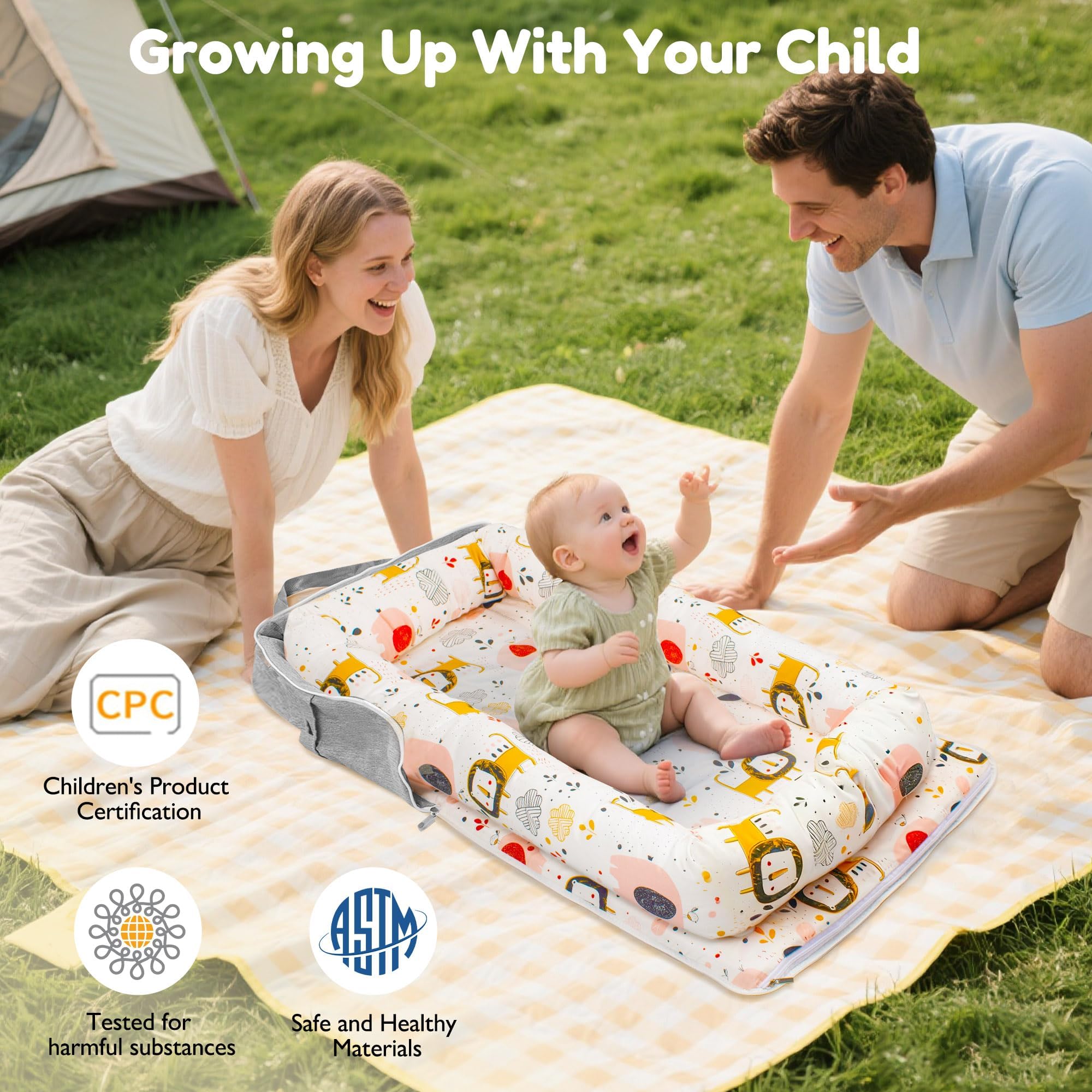 Idudbid baby lounger nest newborn-0-24m suitable for ages 0 to 24 months.