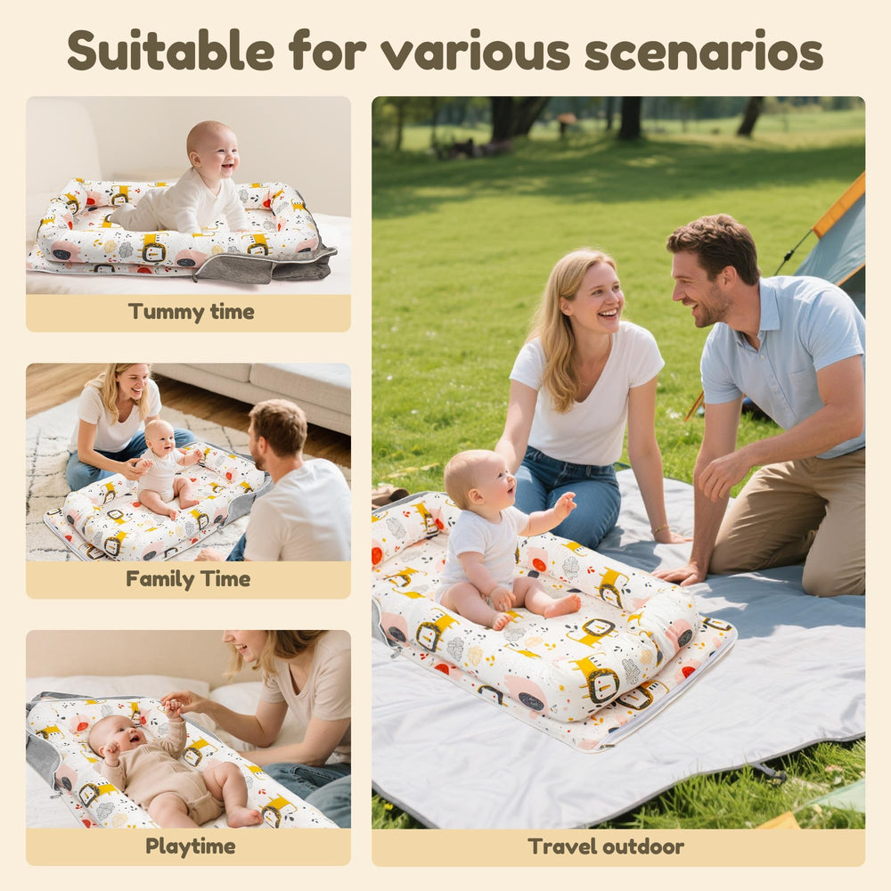 Idudbid baby lounger nest machine-washable cover simplifies cleaning and care.