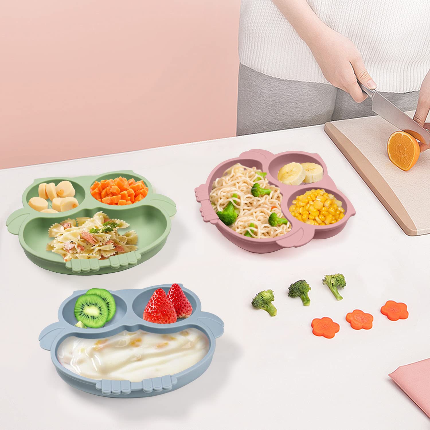 IDVVSSX silicone plate uses food-grade material for safe meals.