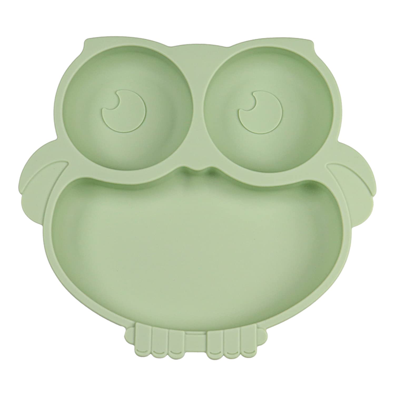 IDVVSSX silicone baby plate with owl suction keeps meals tidy for toddlers.