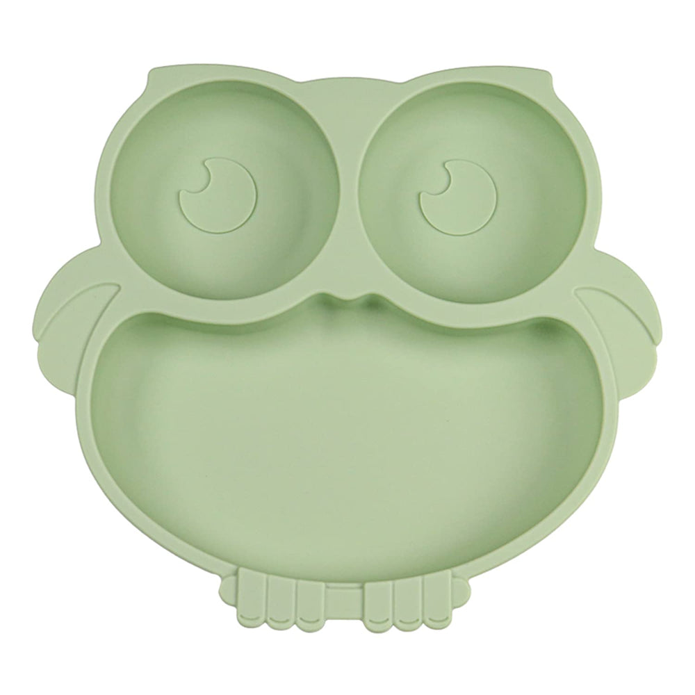 IDVVSSX silicone baby plate with owl suction keeps meals tidy for toddlers.