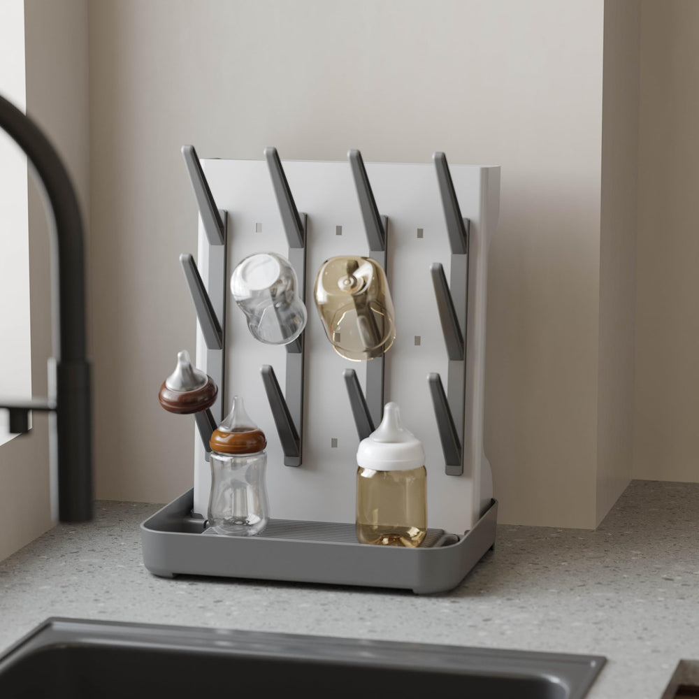 IEEK drying rack holds 12 bottles for organized post wash day
