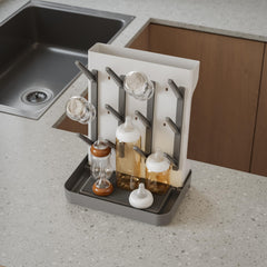 IEEK removable bottom tray drains water to keep counters tidy