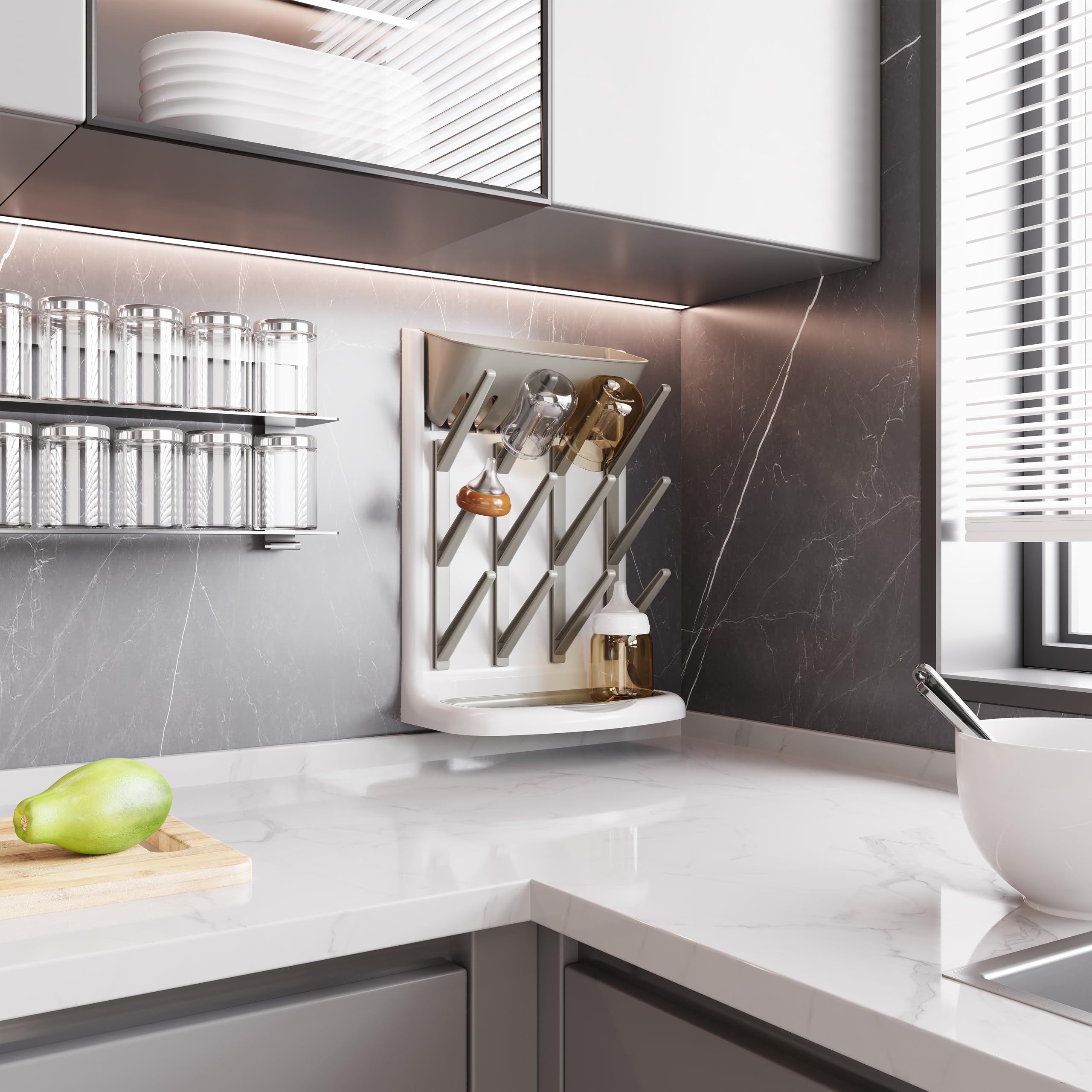 IEEK suction cups on wall illustrate easy mounting on smooth surfaces, reducing counter clutter.