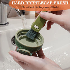 ieesspd corner brush reaching tight angles for thorough utensil cleaning.