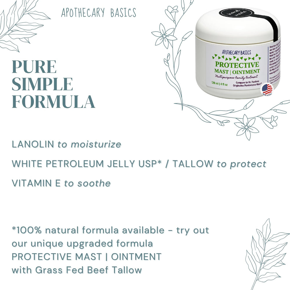 IEG Store Protective Ointment highlights lanolin and vitamin E for moisture and soothe.