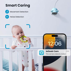 ieGeek automatic tracking with PTZ and 4x zoom keeps baby in frame.