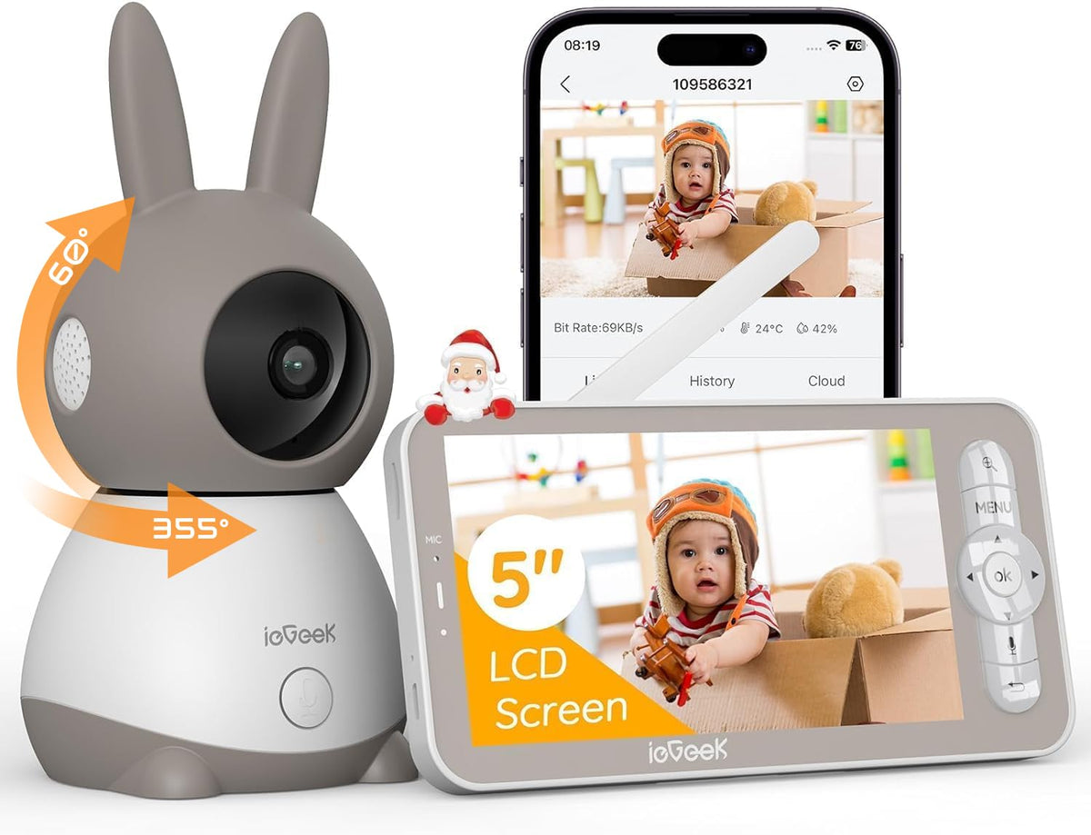ieGeek baby monitor 2K resolution delivers crisp day and night viewing.