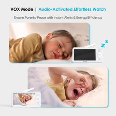 ieGeek baby monitor 5-inch screen for crisp local viewing and remote access.