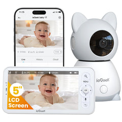 iegeek baby monitor 5-inch screen for crisp live viewing