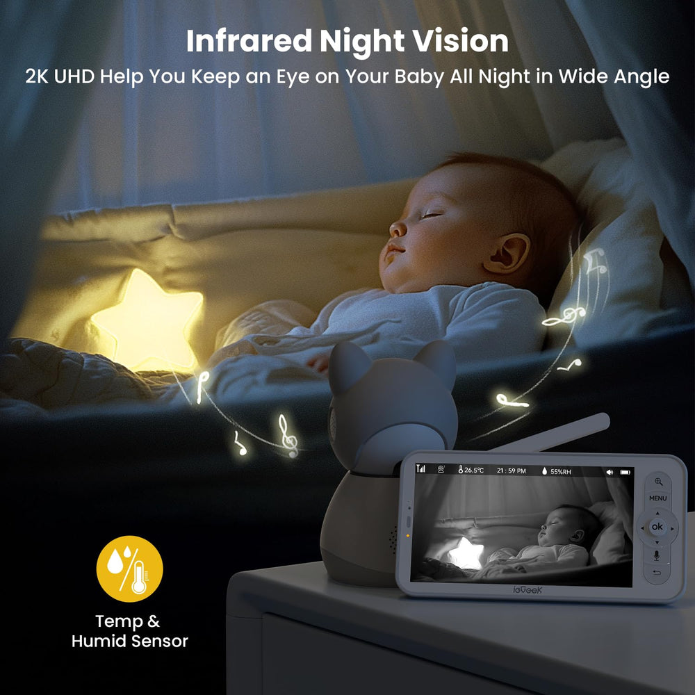 ieGeek baby monitor cry-detection alerts keep you informed while you rest