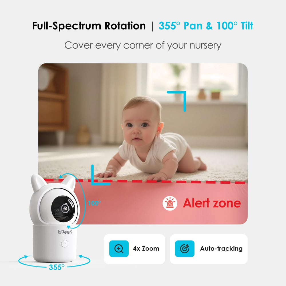 ieGeek baby monitor customizable hazard-area alerts for safety boundaries.