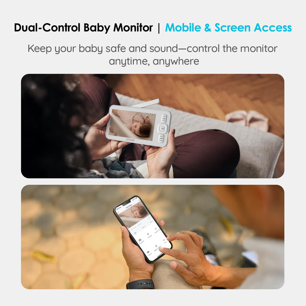 ieGeek baby monitor motion tracking and two-way audio for real-time checks.