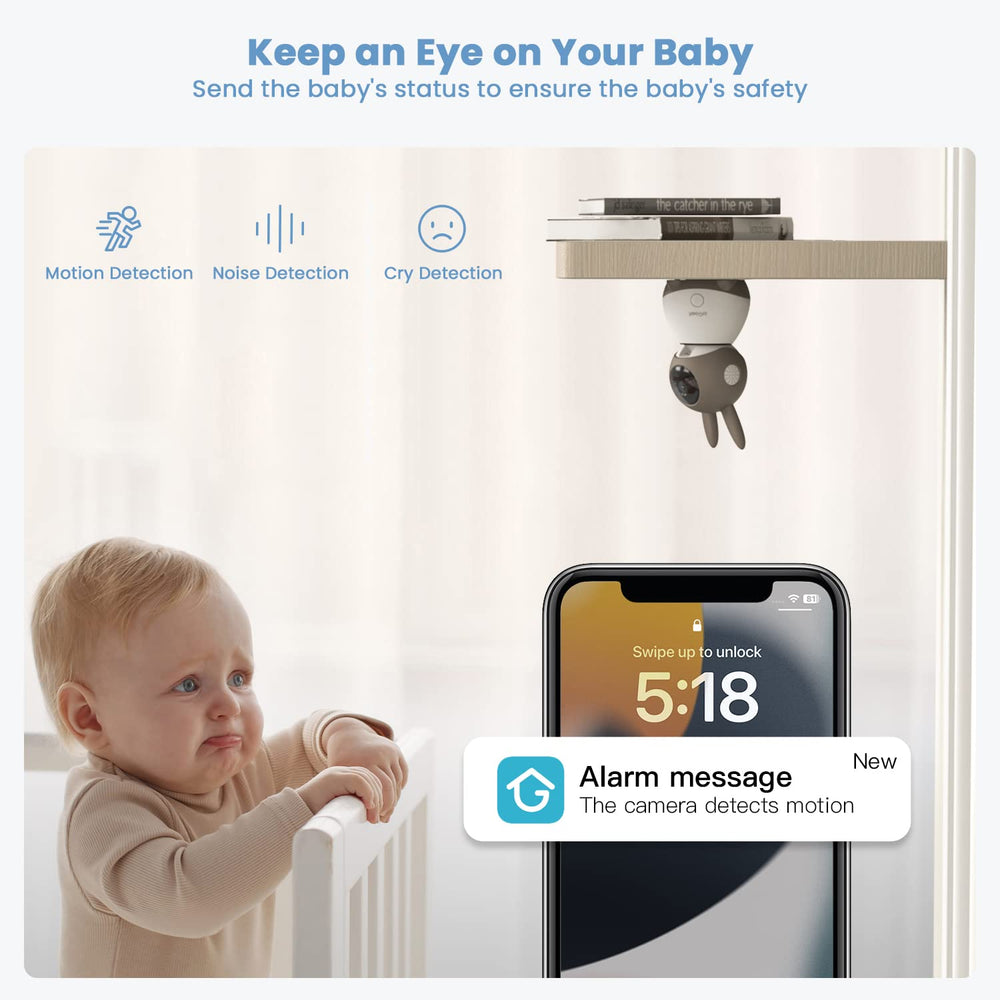 ieGeek baby monitor night vision provides clear footage in darkness.