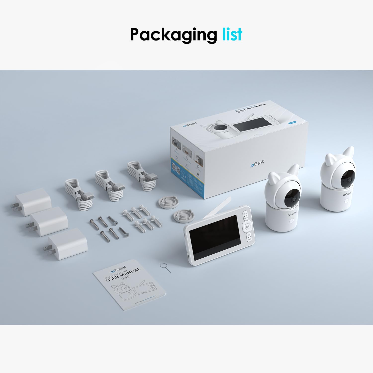 ieGeek baby monitor nursery features including temperature sensor and lullabies.