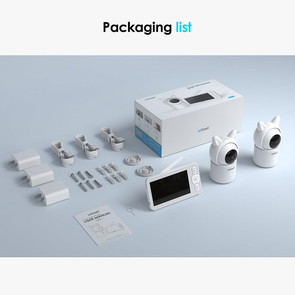 ieGeek baby monitor nursery features including temperature sensor and lullabies.