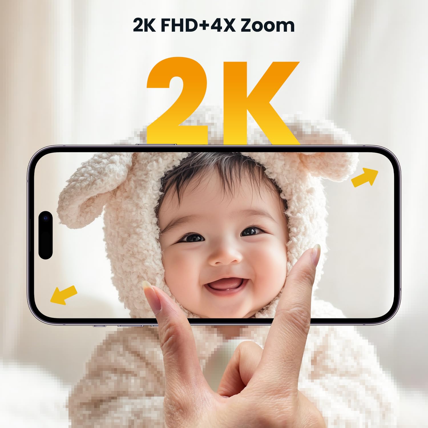 ieGeek baby monitor pan-tilt-zoom enables broad nursery coverage and close-ups on demand