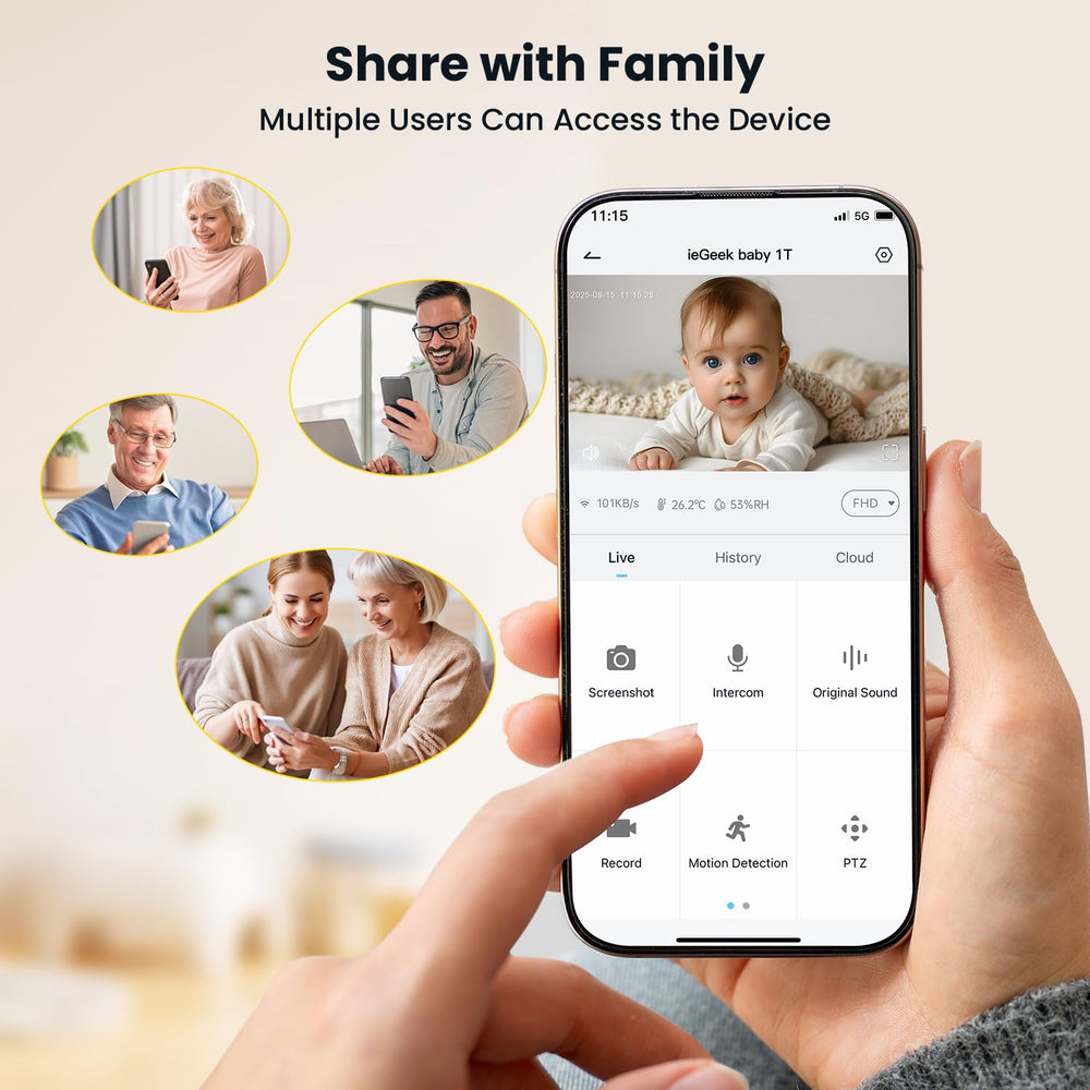 ieGeek baby monitor parent-unit provides secure local viewing in a compact setup