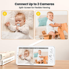 ieGeek baby monitor two cameras split-screen view monitors twins or multiple angles