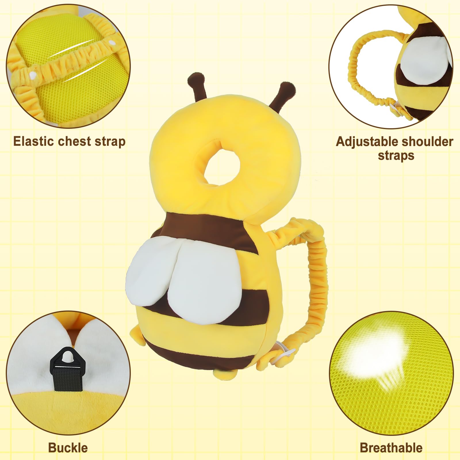 IELECMG anti-lost wrist link yellow bee keeps little explorers within reach during outings.