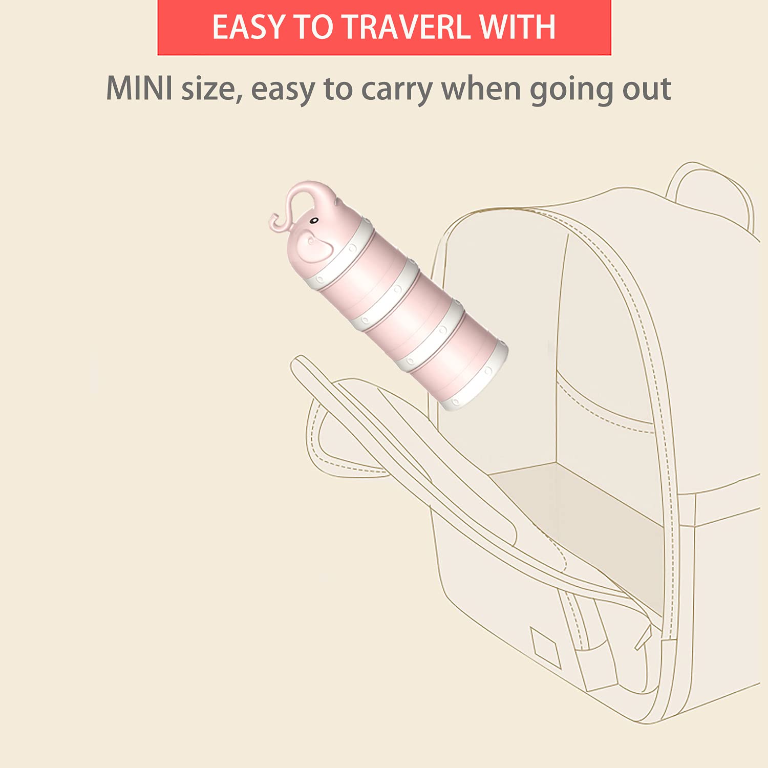 IENYPA easy-clean pink baby formula box is dishwasher safe