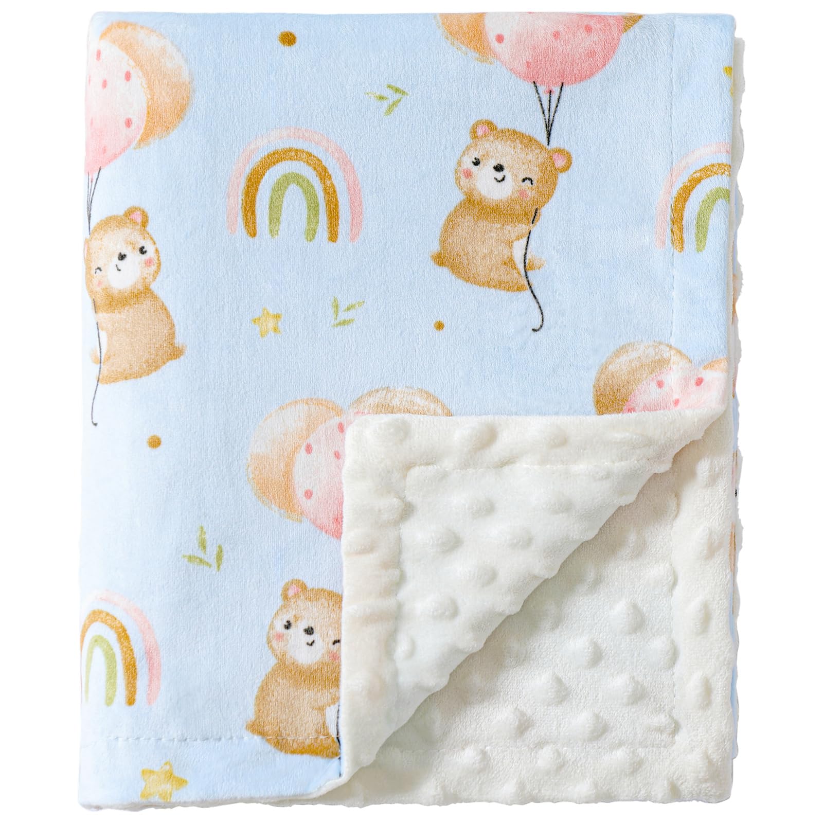iEvolve baby blanket close-up shows plush minky texture for cozy snuggles