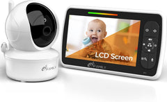 iFamily baby monitor with 5-inch screen provides clear nursery viewing from anywhere