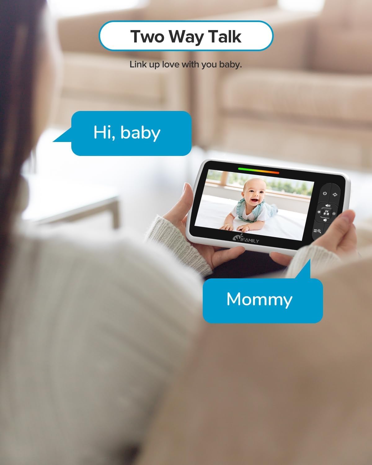 iFamily displays nursery temperature for quick comfort adjustments