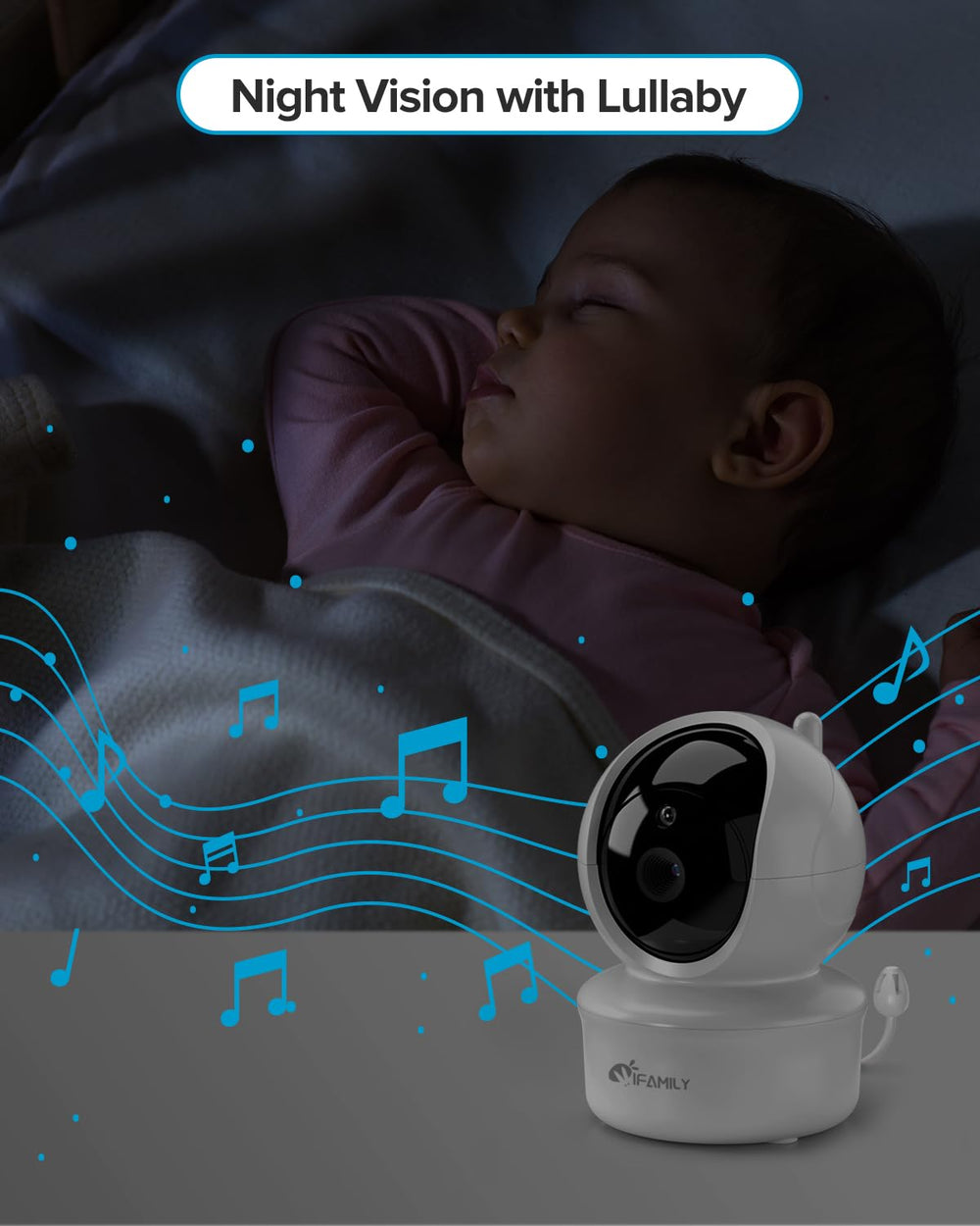 iFamily temperature display helps tailor the nursery environment.