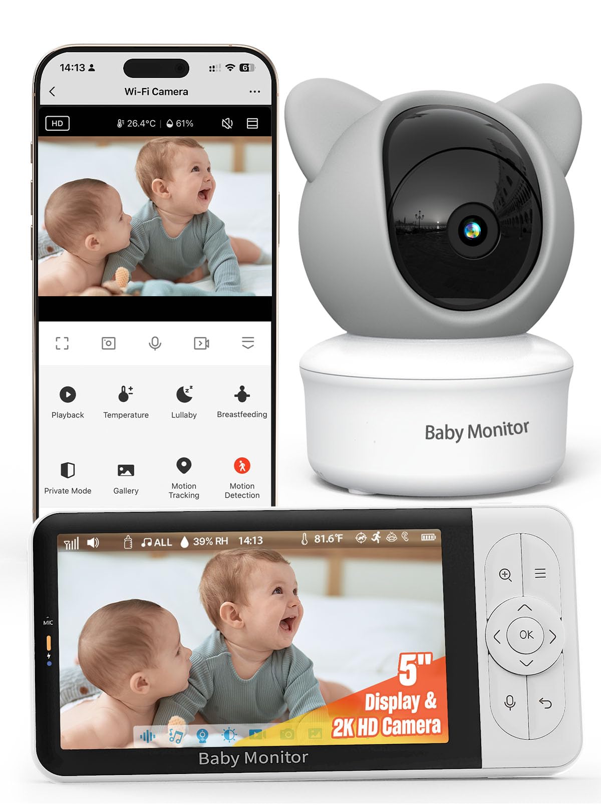 iFamily WiFi baby monitor app view showing live feed and remote access.