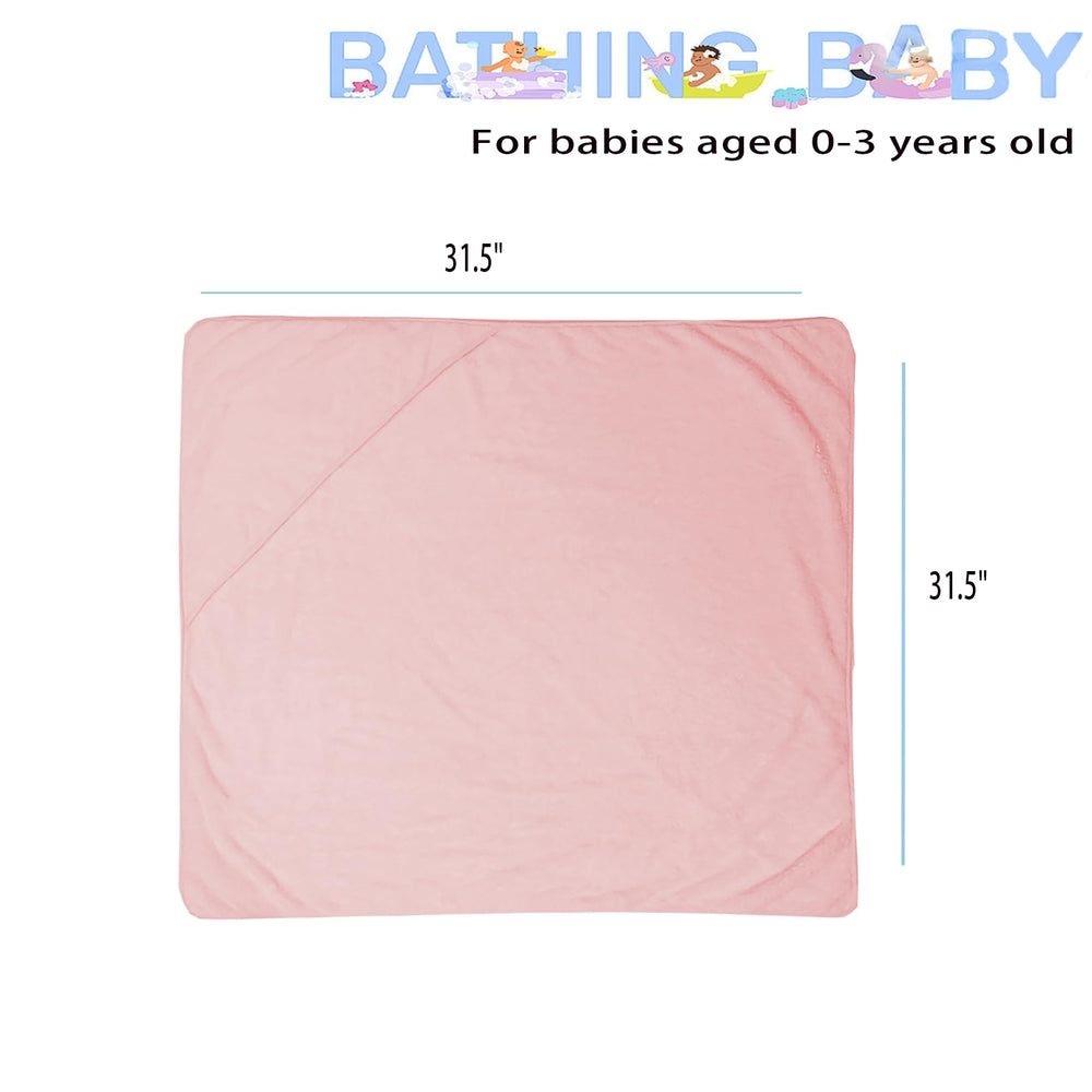 IFaryMes baby hooded towel Sakura Pink wrapped around a tiny infant after bath