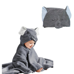 IFaryMes toddler hooded elephant gray full shows ultra-soft absorbent fabric after bath