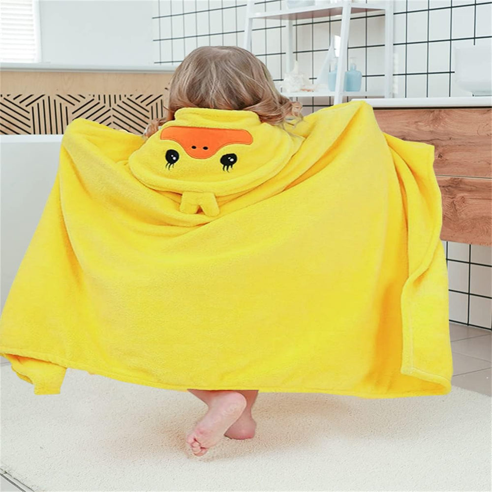 IFaryMes hooded-puppy design towel after-swim drying and smiles.