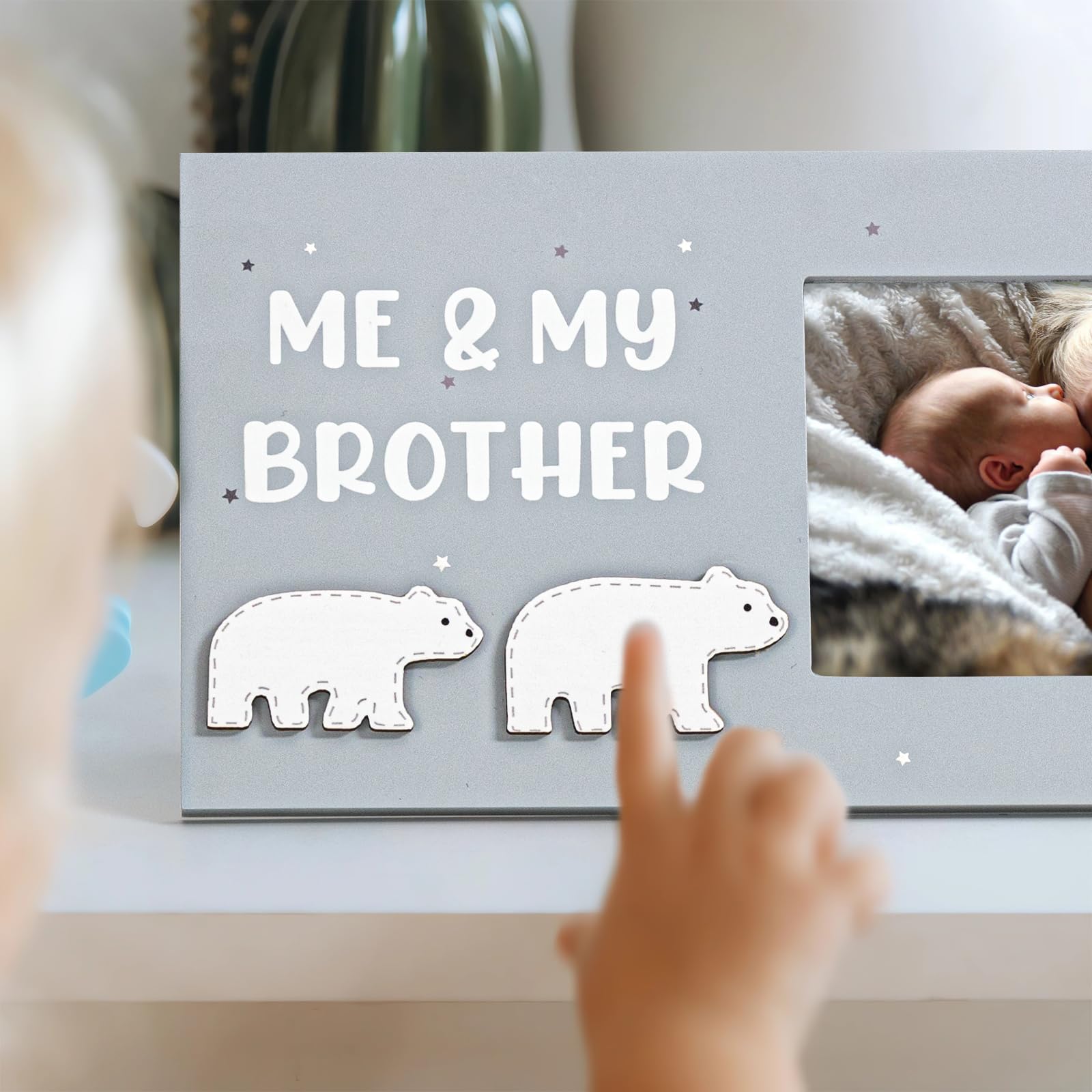 ifeolo Me and My Brother picture frame as gender-neutral nursery decor